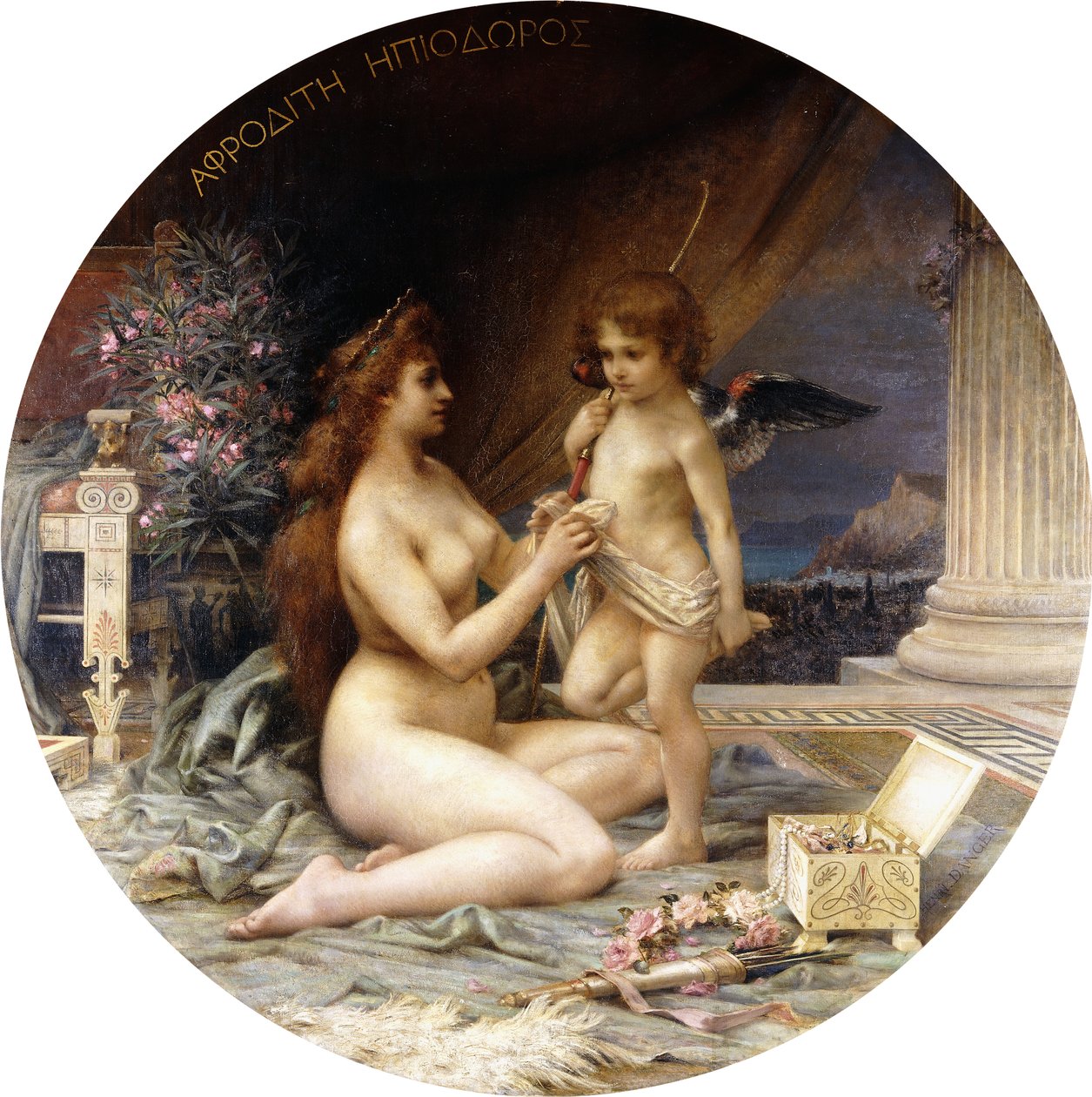 Aphrodite en Eros door Henri Camille Danger