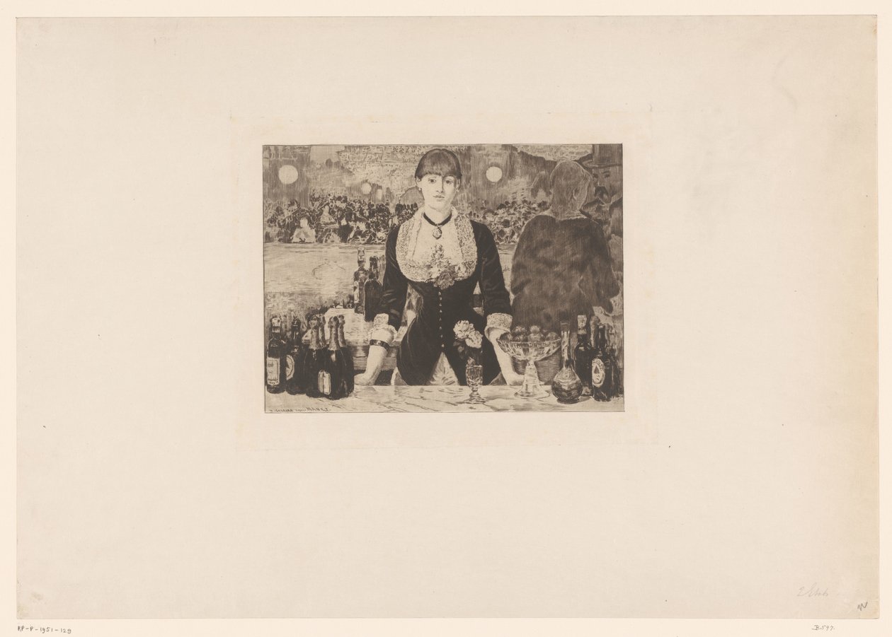 Bar in de Folies-Bergère door Henri Charles Guérard