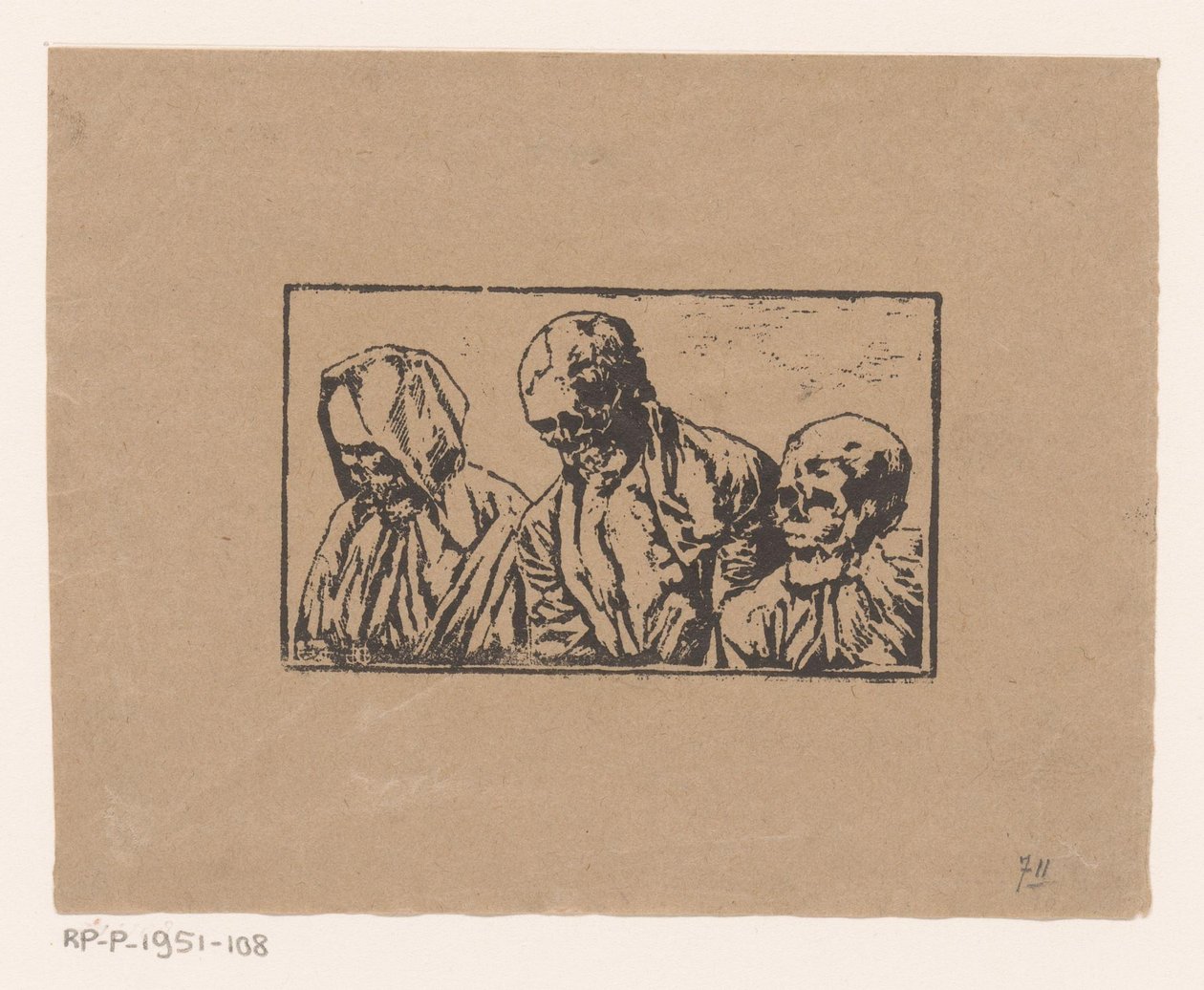 Drie doden door Henri Charles Guérard