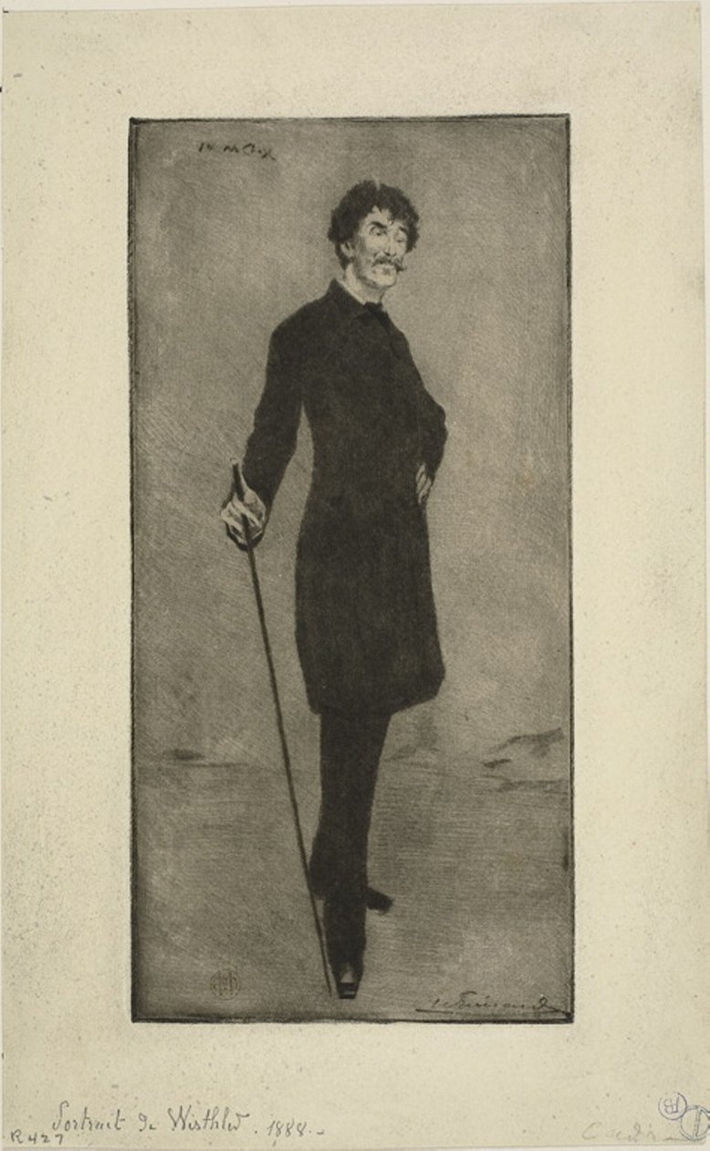 Portret van Whistler door Henri Charles Guérard