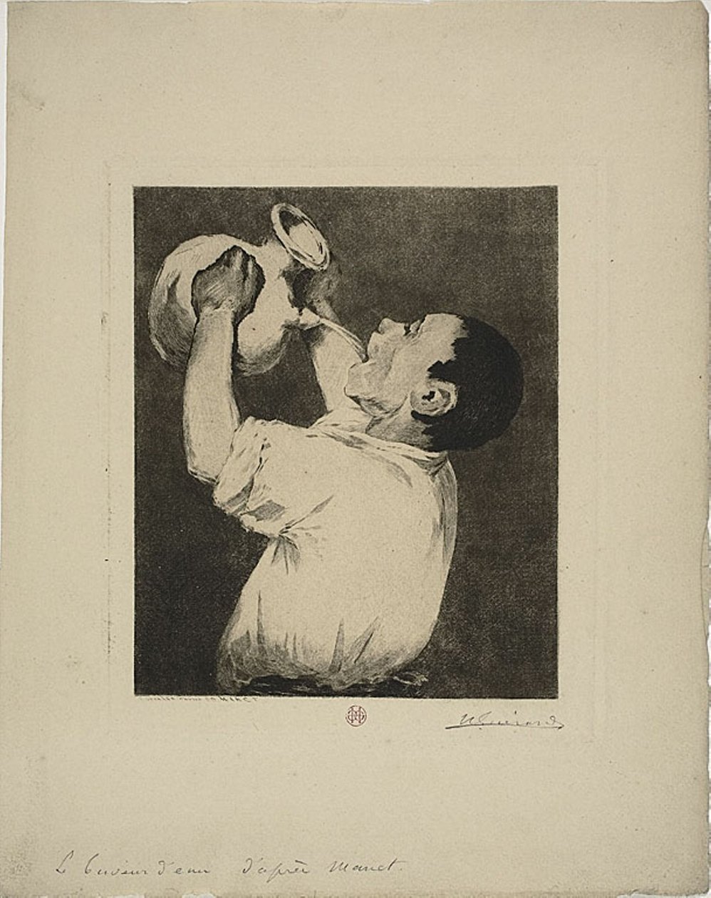 De Waterdrinker door Henri Charles Guérard