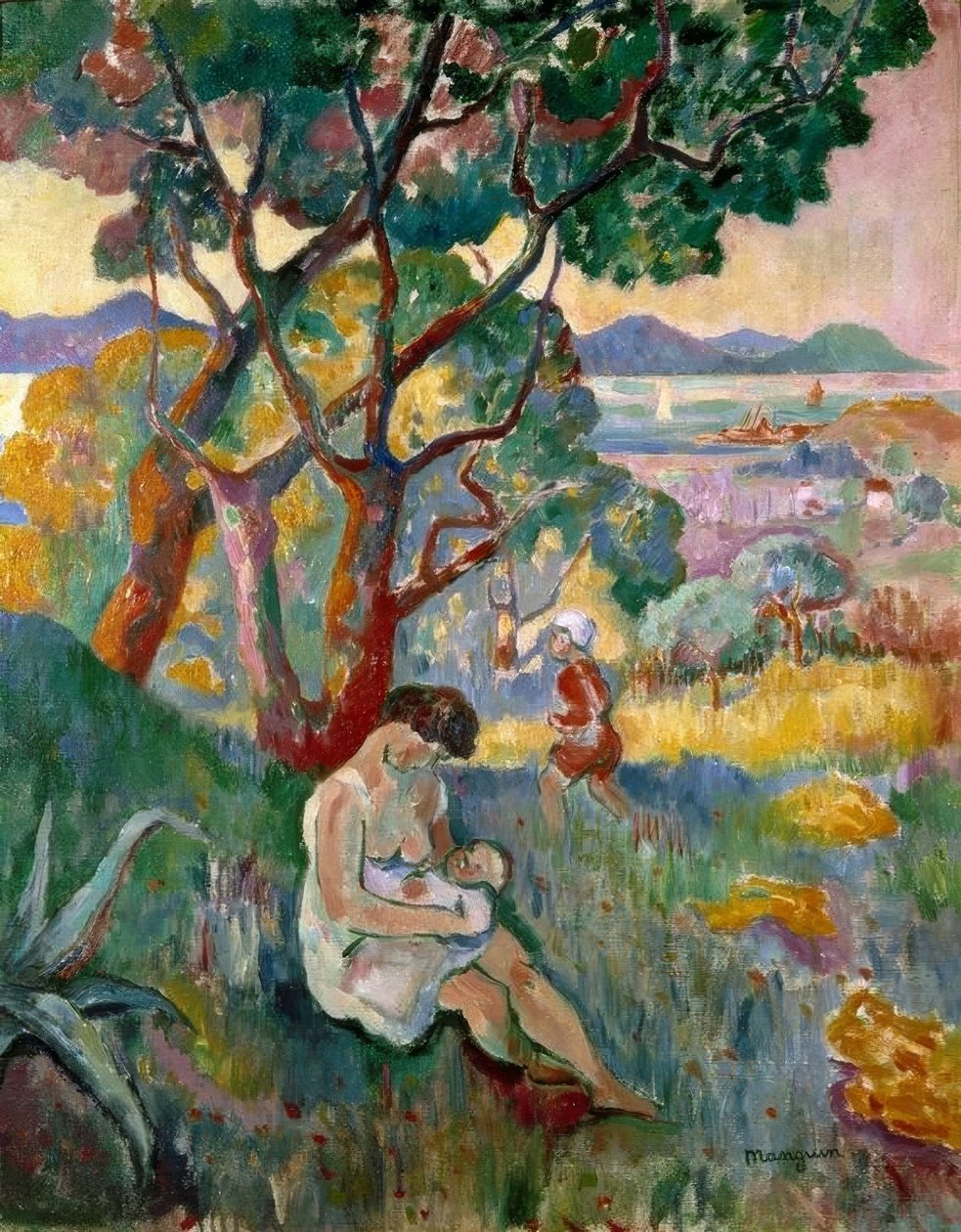 Saint-Tropez, uitzicht vanaf villa Demiè​​re door Henri Charles Manguin