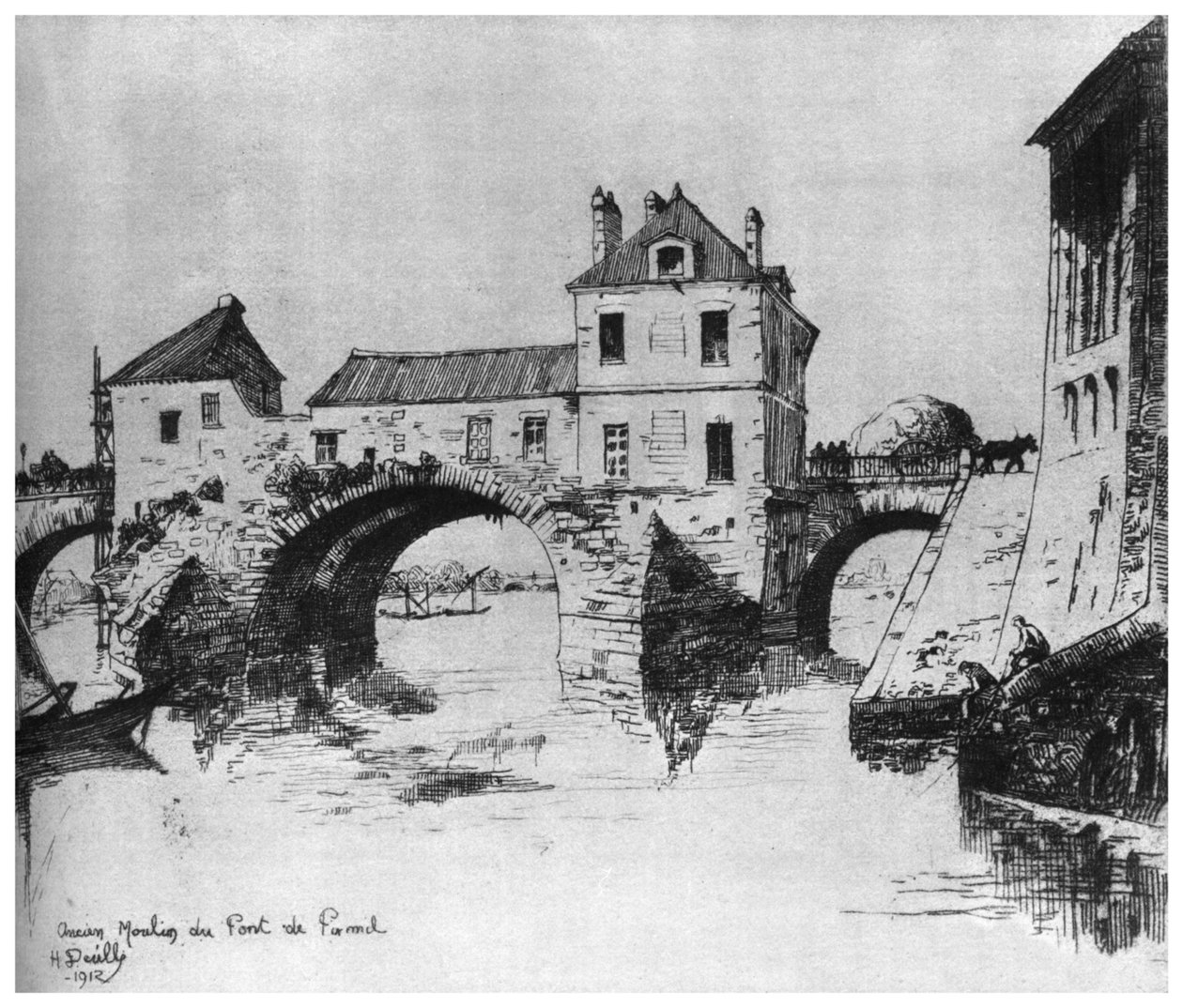 Oude molen door Henri Deville