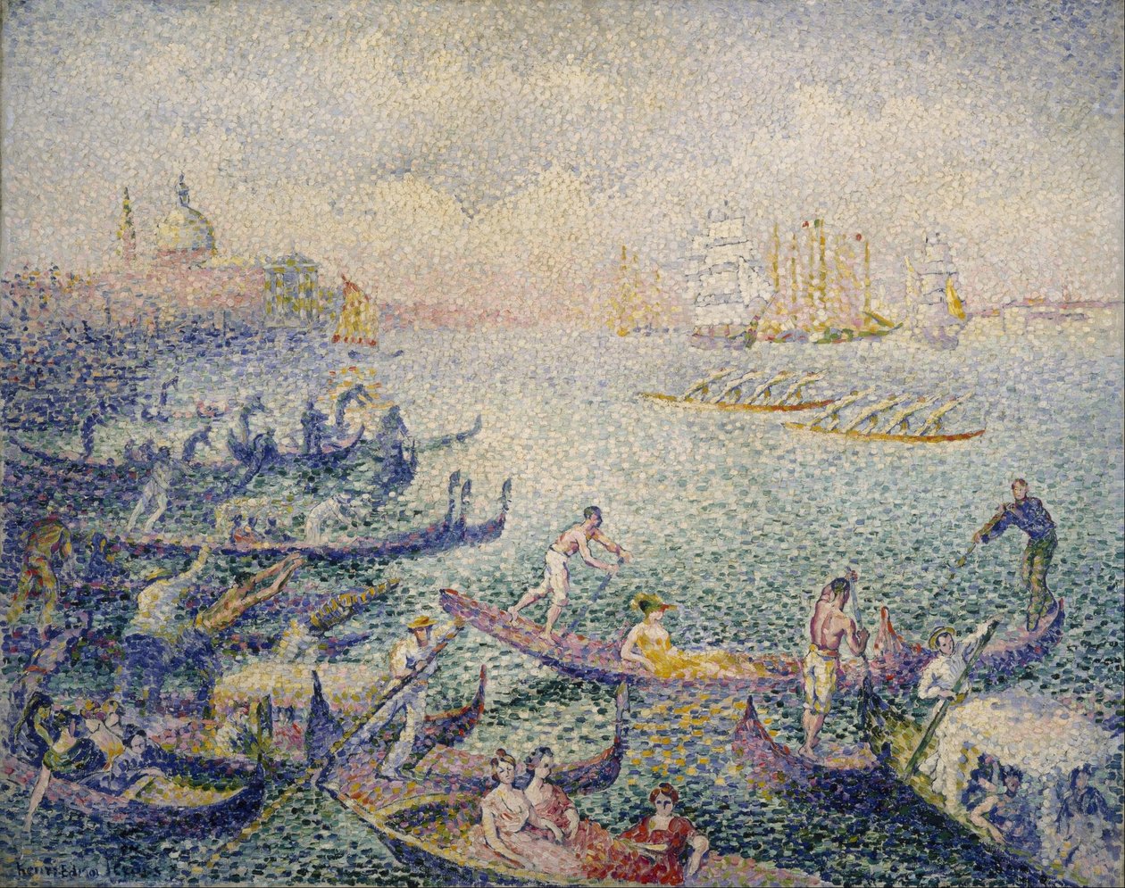 Regatta in Venetië door Henri Edmond Cross