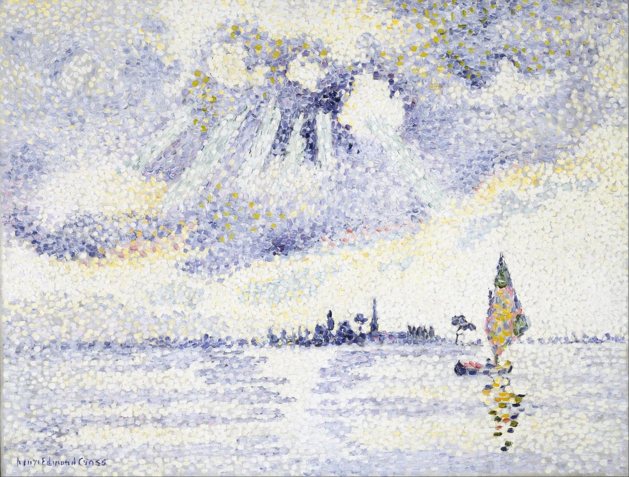 Zonsondergang op de Lagune, Venetië door Henri Edmond Cross