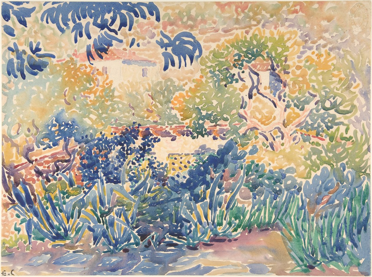 De tuin van de kunstenaar in Saint-Clair, 1904-5 door Henri Edmond Cross