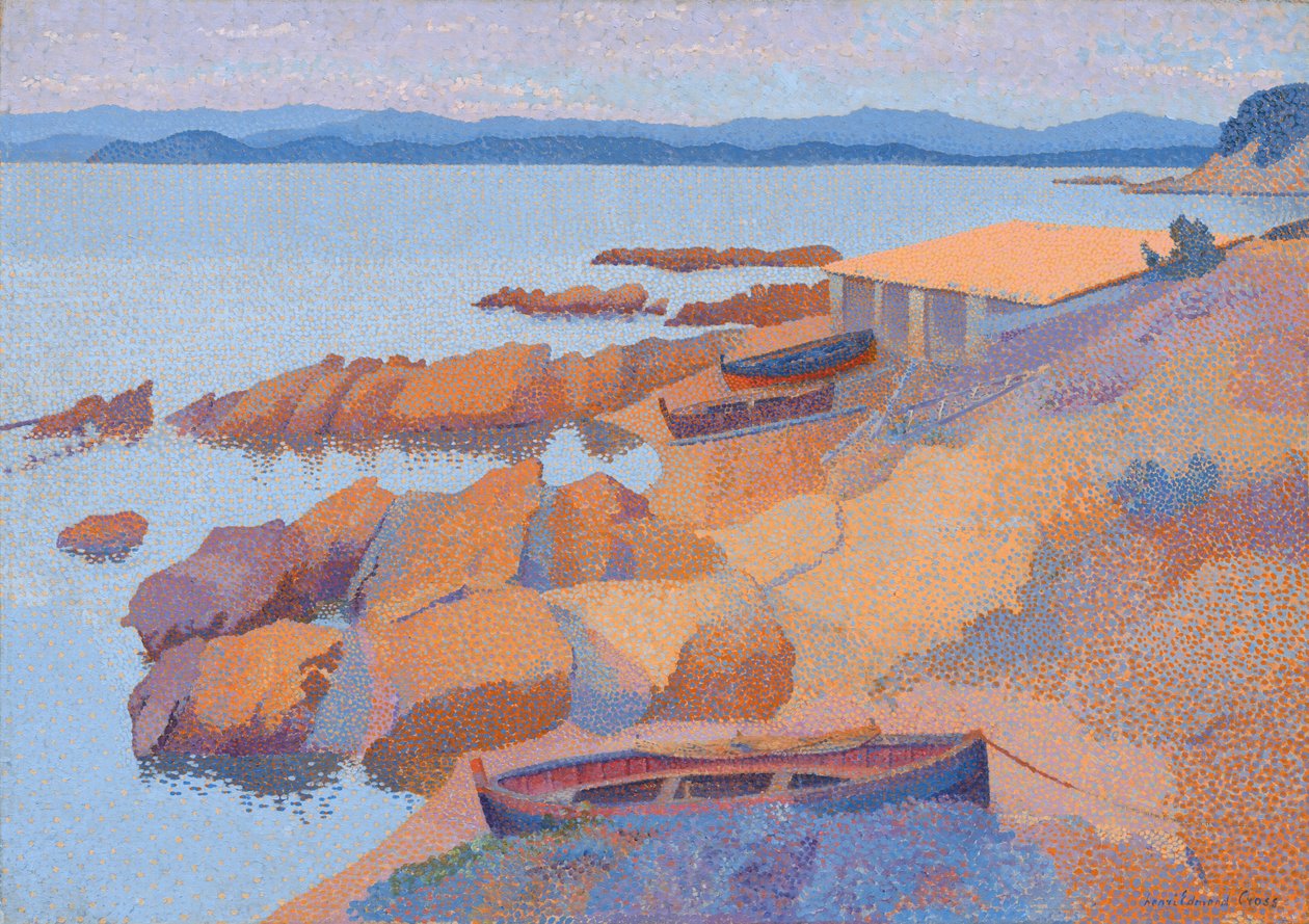 Uitzicht op de Kust bij Antibes door Henri Edmond Cross