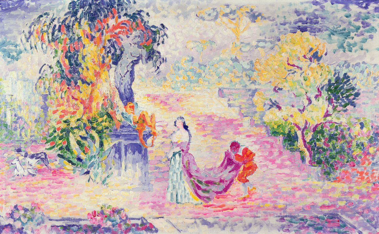 Vrouw in het park, 1909 door Henri Edmond Cross