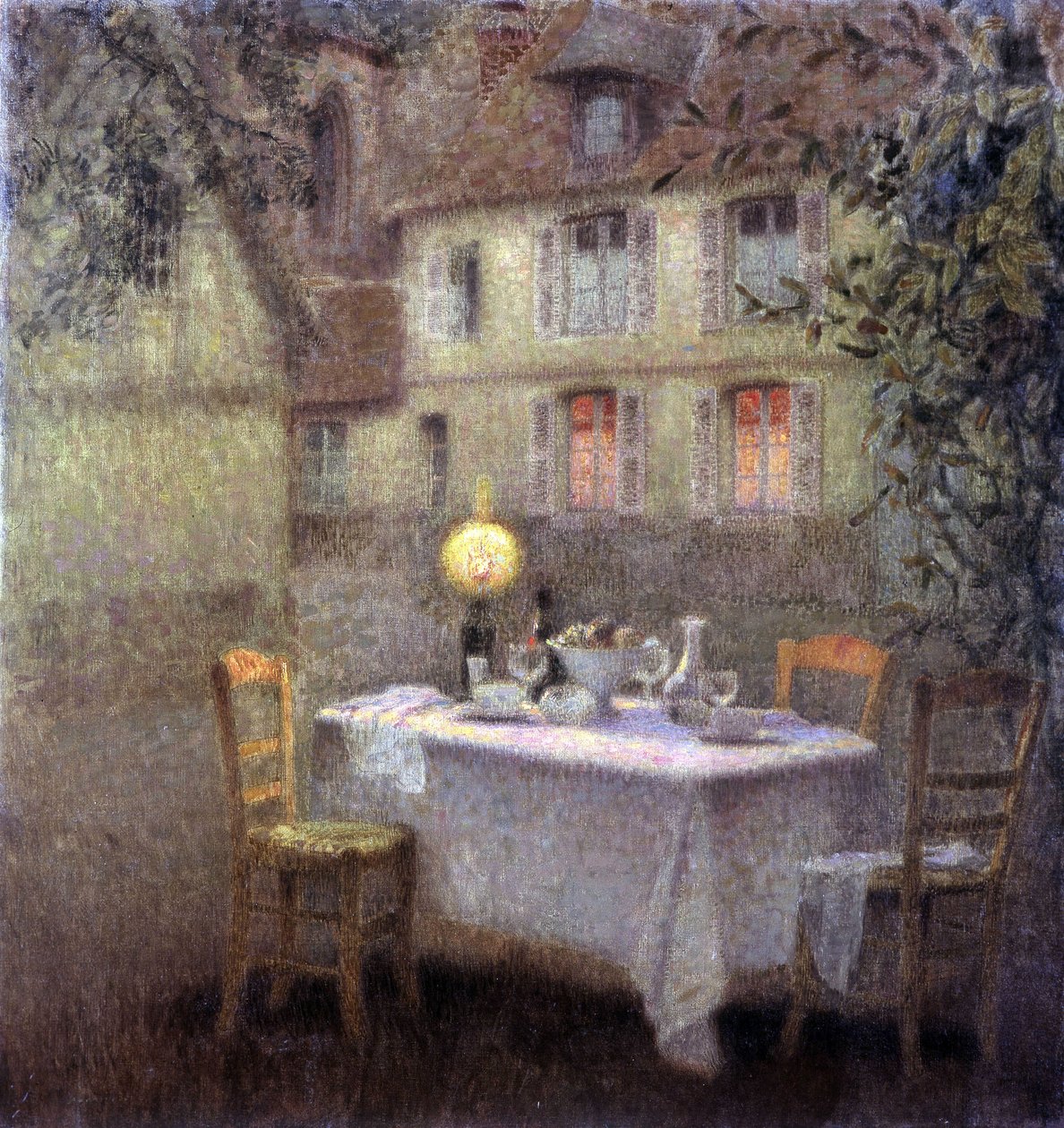 De tafel door Henri Eugene Augustin Le Sidaner