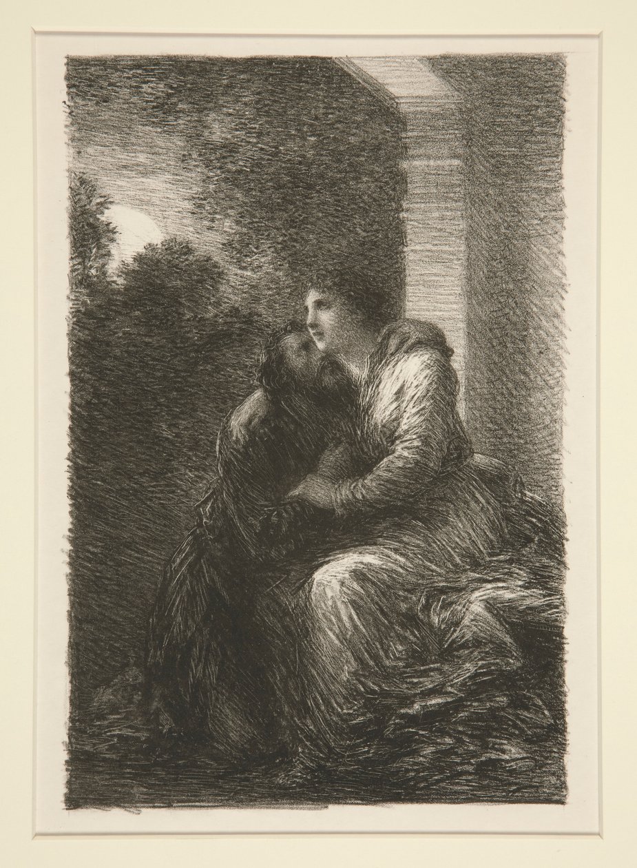 Longherin: acte III, scène d door Ignace Henri Jean Fantin Latour