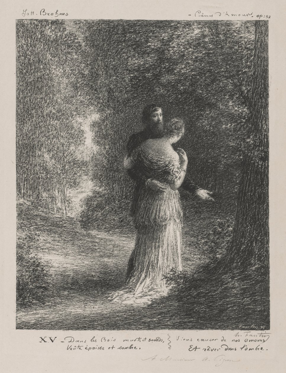 Liefdesgedichten (derde plaat) door Ignace Henri Jean Fantin Latour