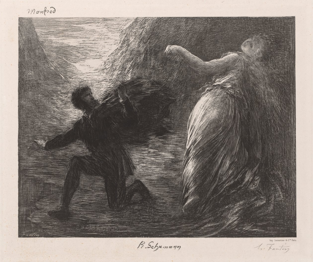 Manfred en Astarté door Ignace Henri Jean Fantin Latour