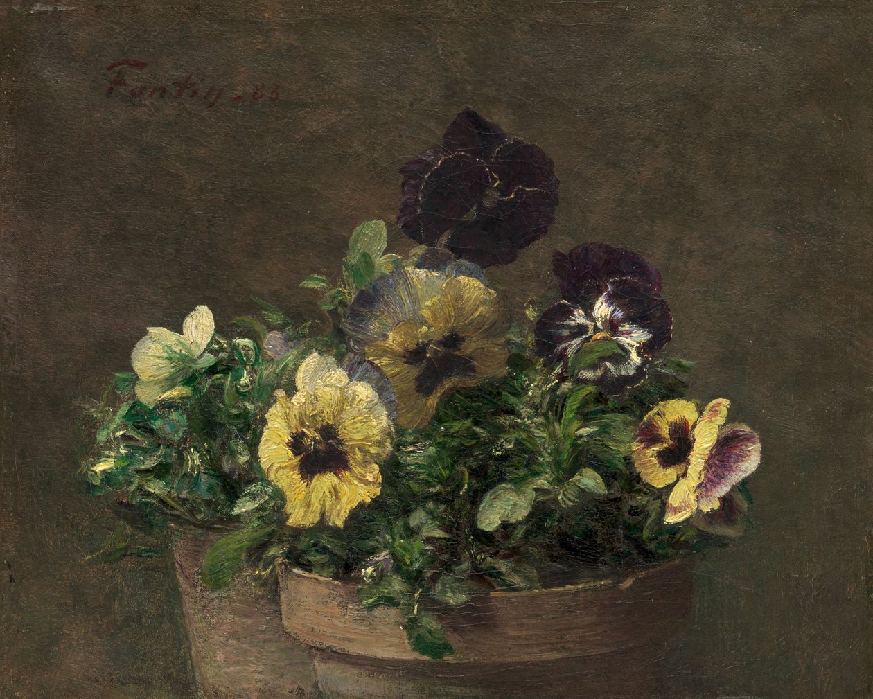 Potviooltjes, 1883 door Ignace Henri Jean Fantin Latour