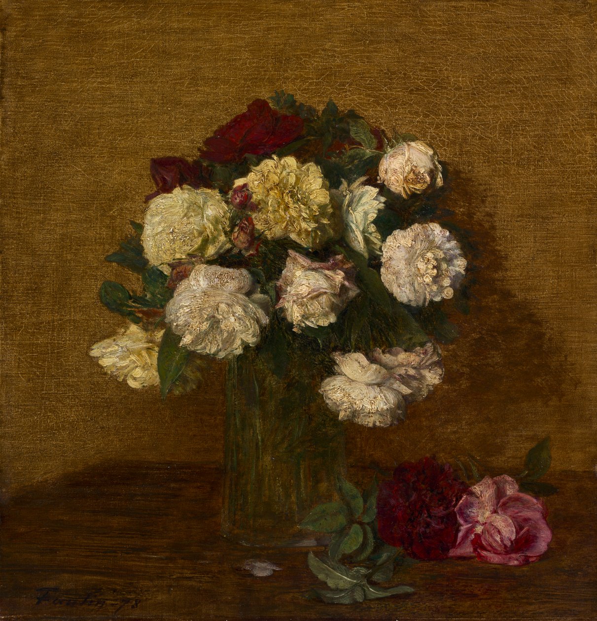 Rozen in een Vaas door Ignace Henri Jean Fantin Latour