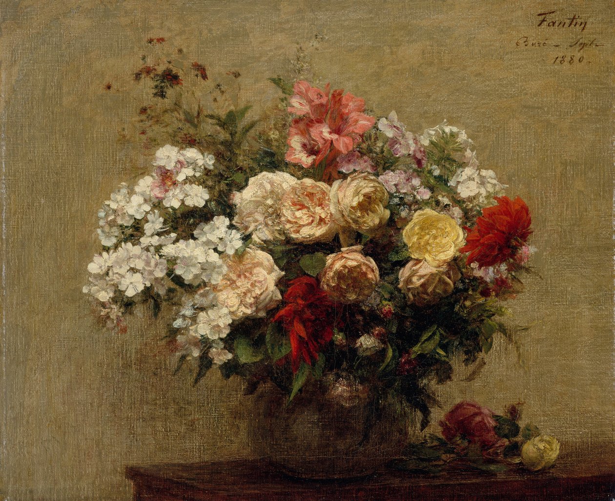 Zomerbloemen door Ignace Henri Jean Fantin Latour