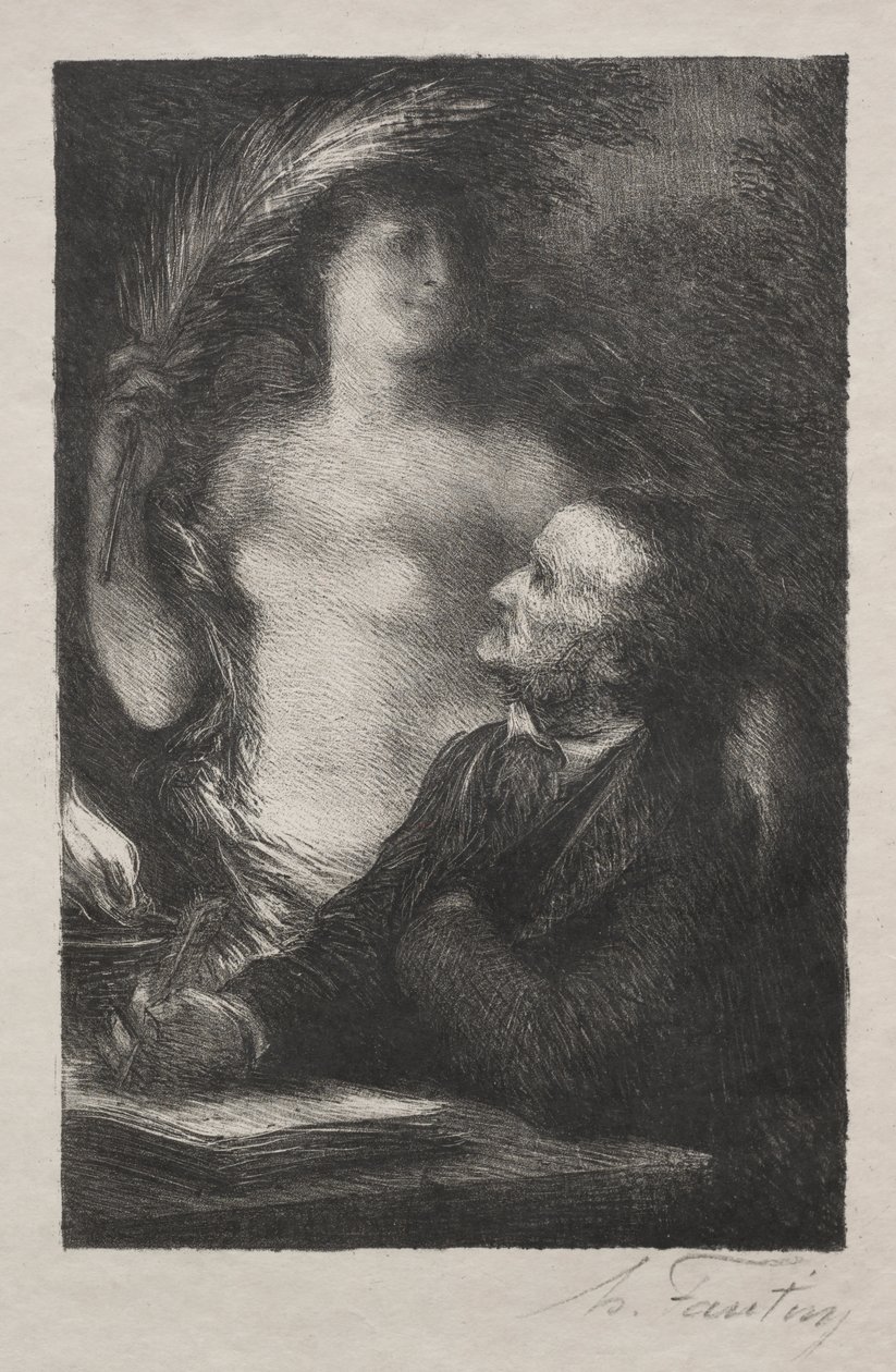 De Muze door Ignace Henri Jean Fantin Latour