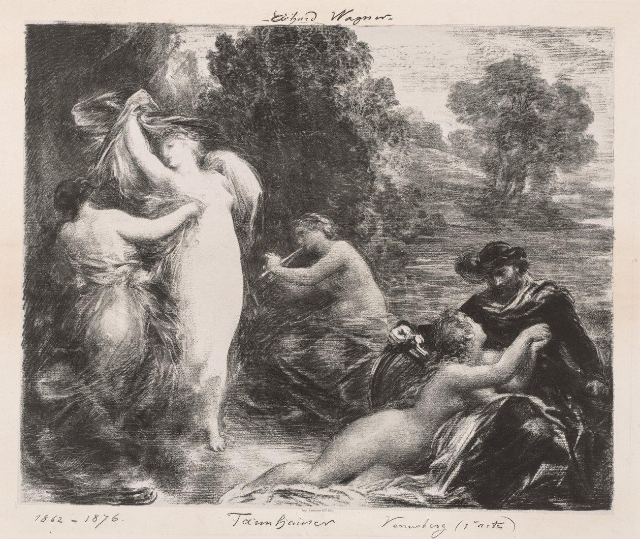 Venusberg door Ignace Henri Jean Fantin Latour