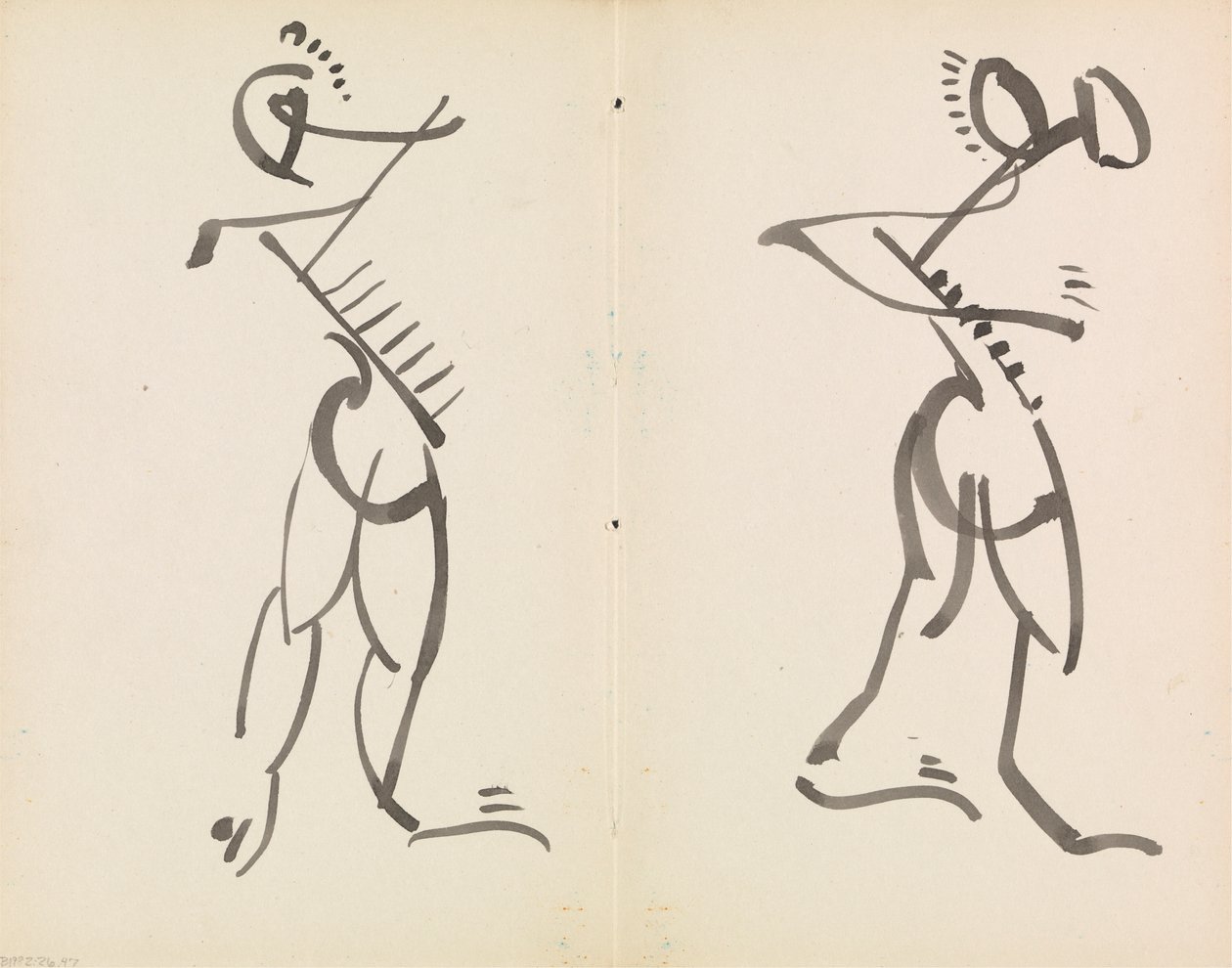 Twee Dansende Figuren door Henri Gaudier Brzeska