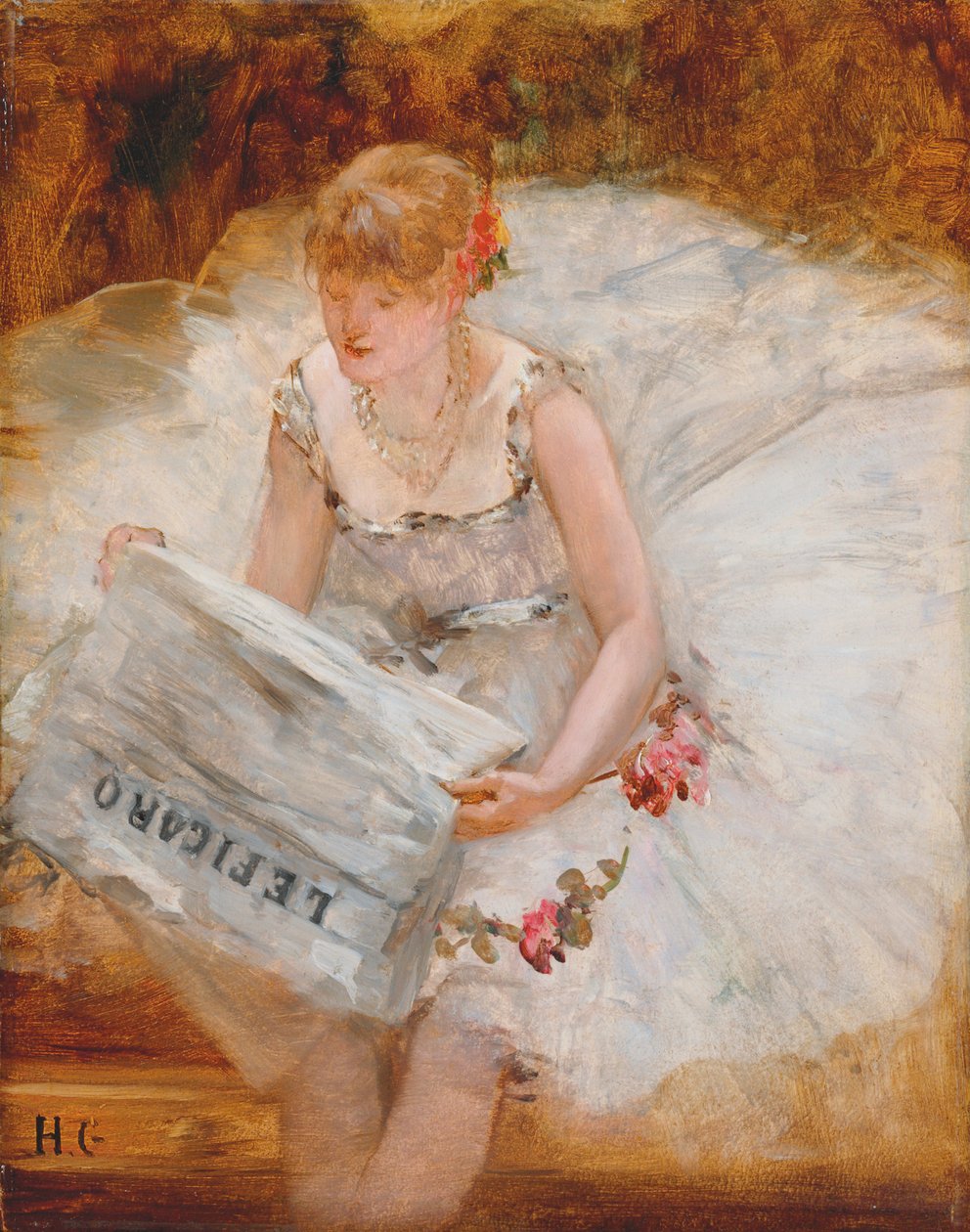 Ballerina leest Le Figaro door Henri Gervex