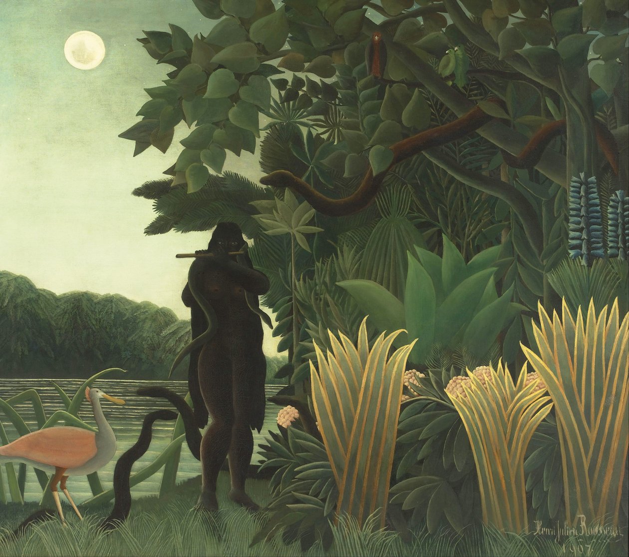 De Slangenbezweerder door Henri J.F. Rousseau