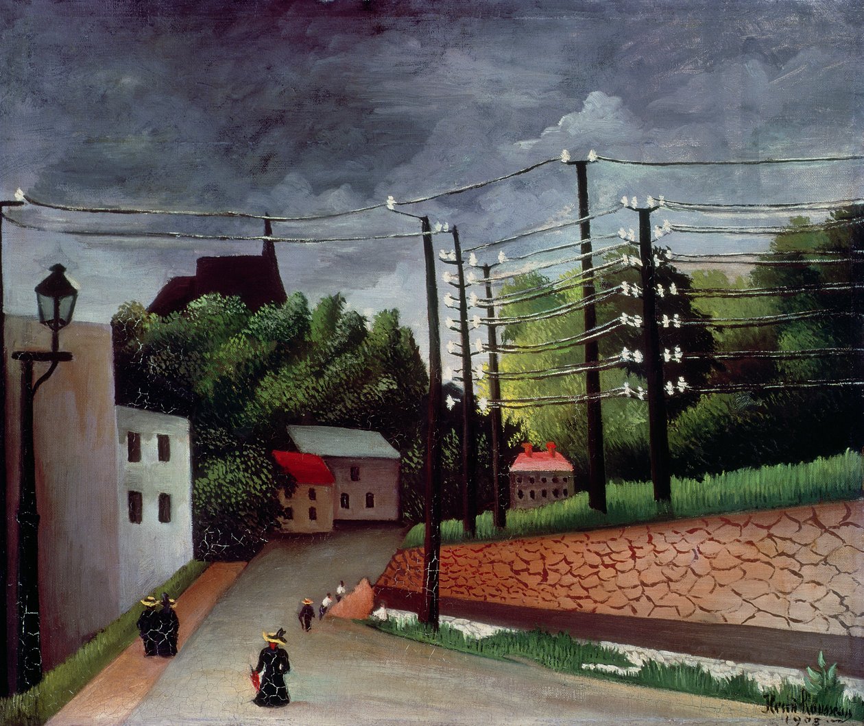 Uitzicht op Malakoff, Hauts-de-Seine door Henri J.F. Rousseau