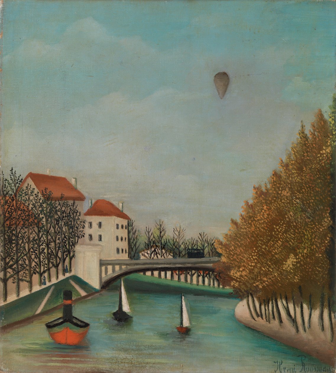 Rivierscène met ballon door Henri J.F. 1844 1910 Rousseau