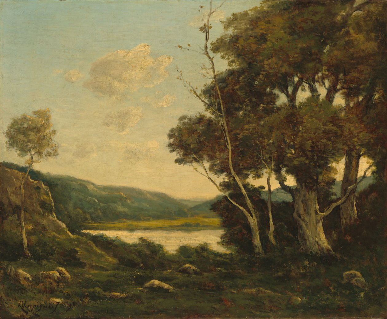 Landschap door Henri Joseph Harpignies