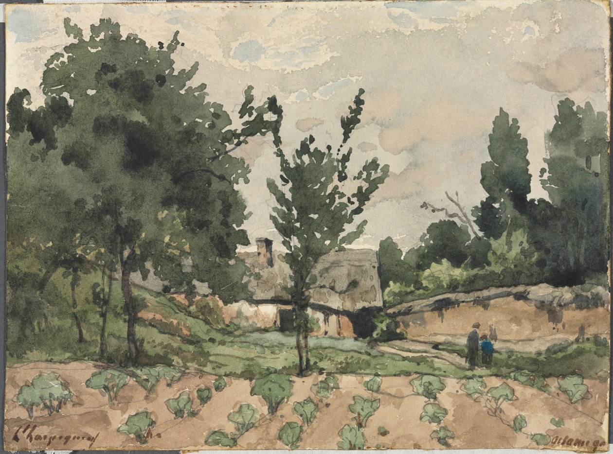 Landschap met Boerderij door Henri Joseph Harpignies