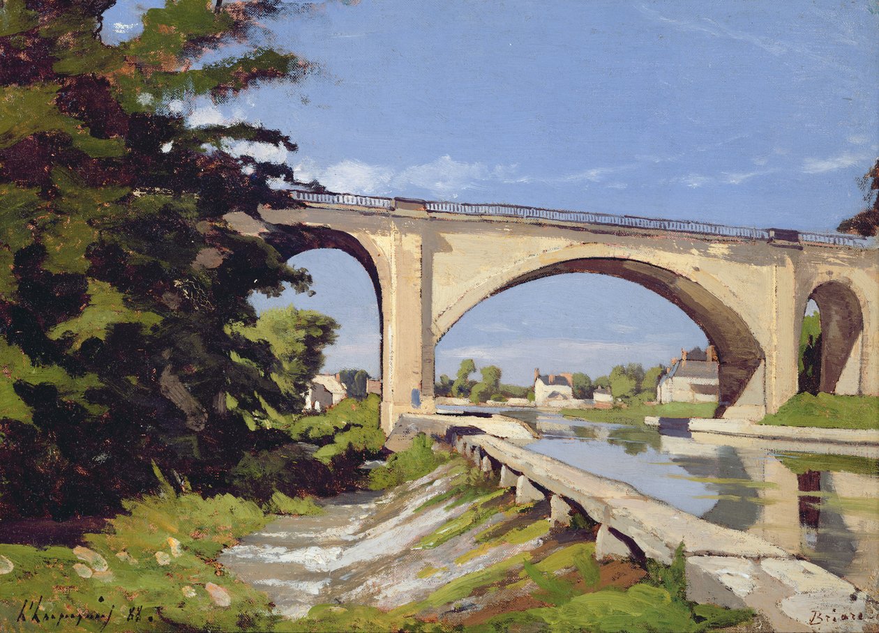 Le Pont Canal à Briare, 1888 door Henri Joseph Harpignies