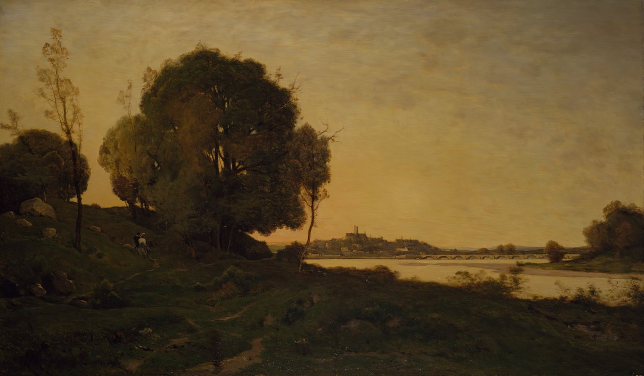 De brug van Nevers, 1861-1893 door Henri Joseph Harpignies