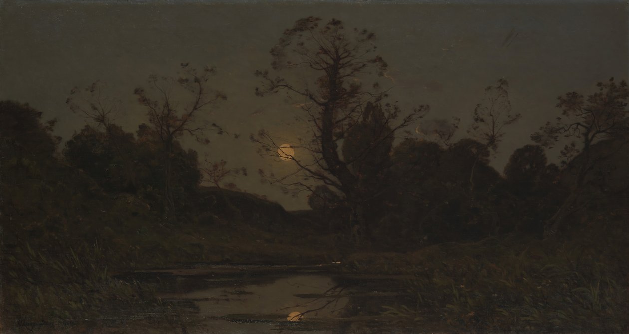 Maanopkomst door Henri Joseph Harpignies