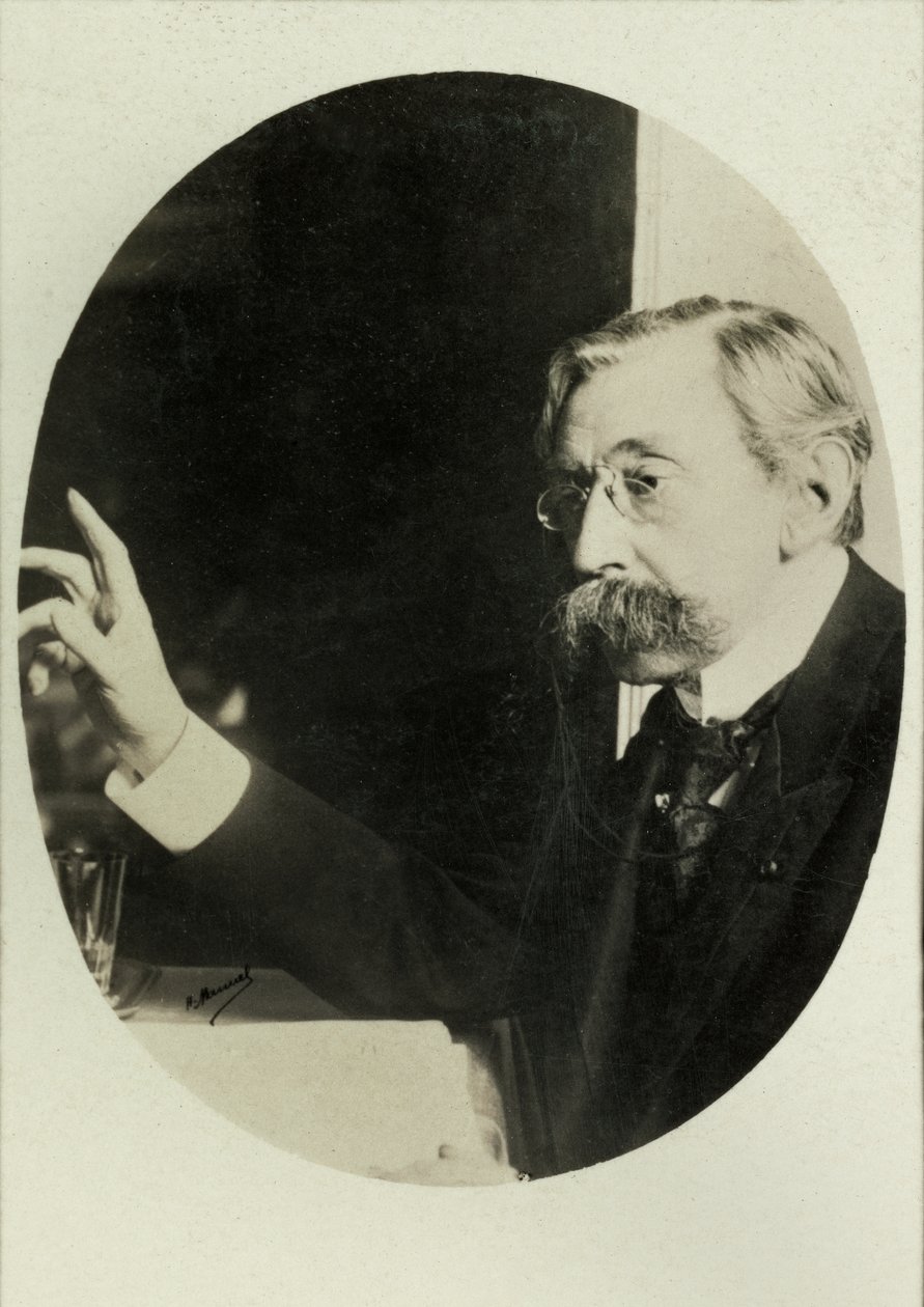 Portrait of Emile Verhaeren (photo) door Henri Manuel