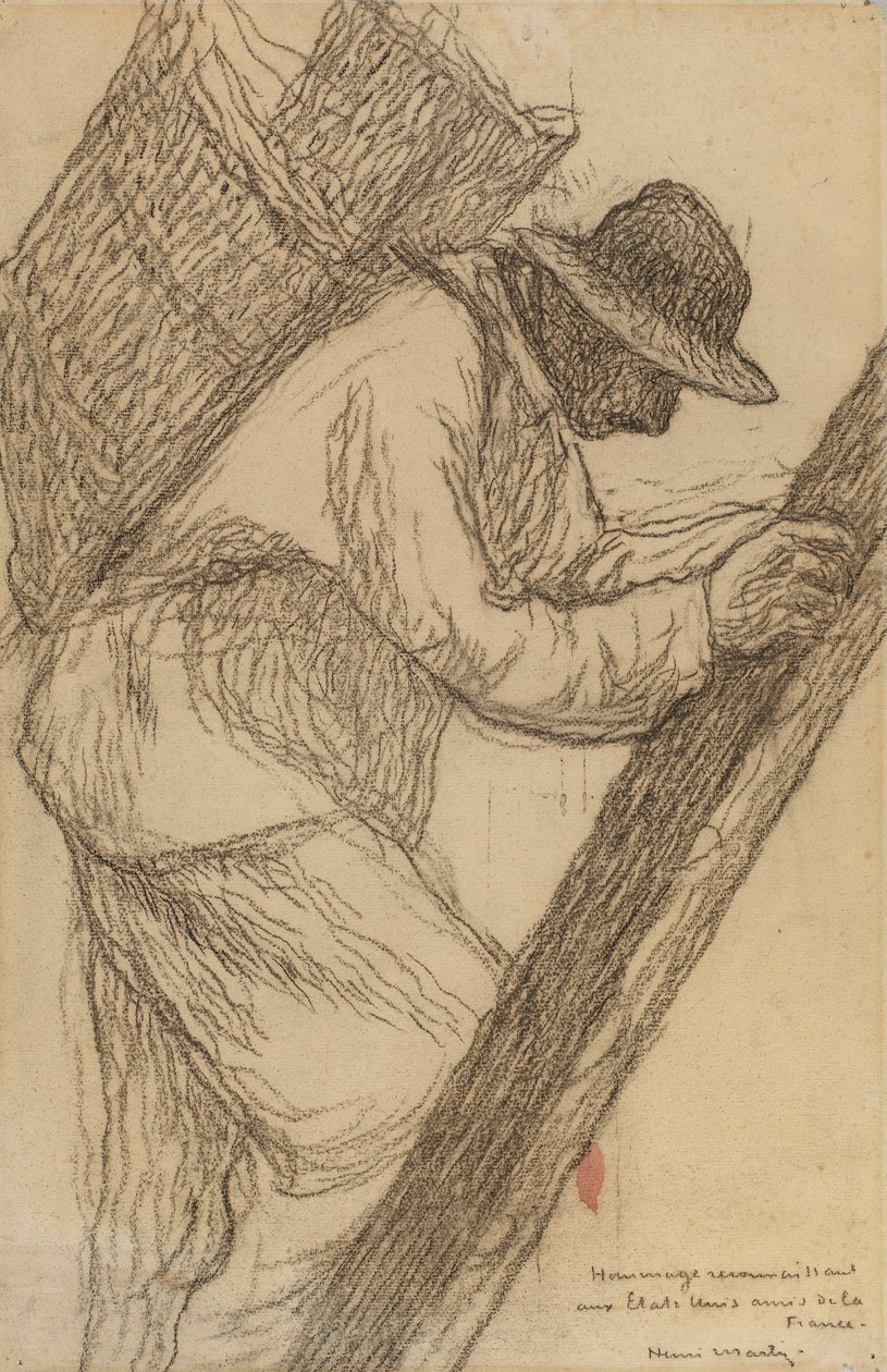 Arbeider op een ladder door Henri Martin