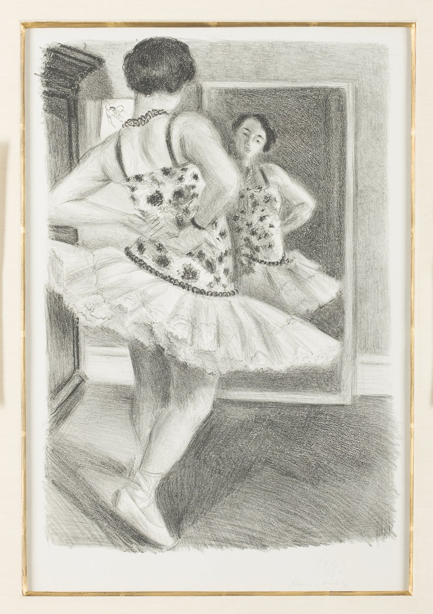 Danser weerspiegeld in de spiegel door Henri Matisse