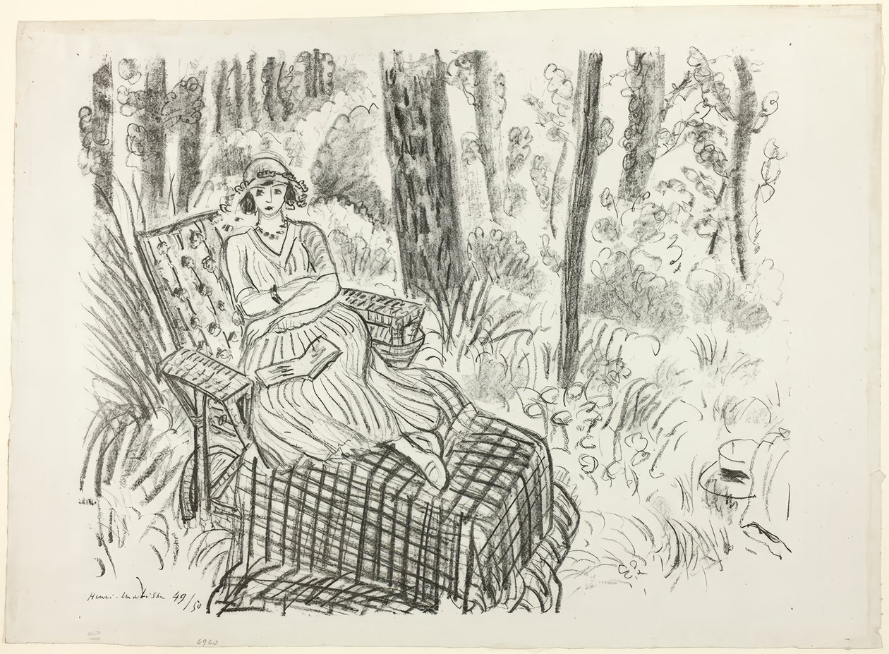 Meisje op een chaise door Henri Matisse