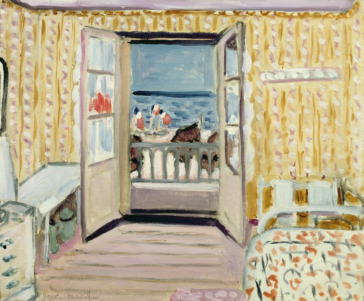 Interieur, 14 juli, Etretat door Henri Matisse