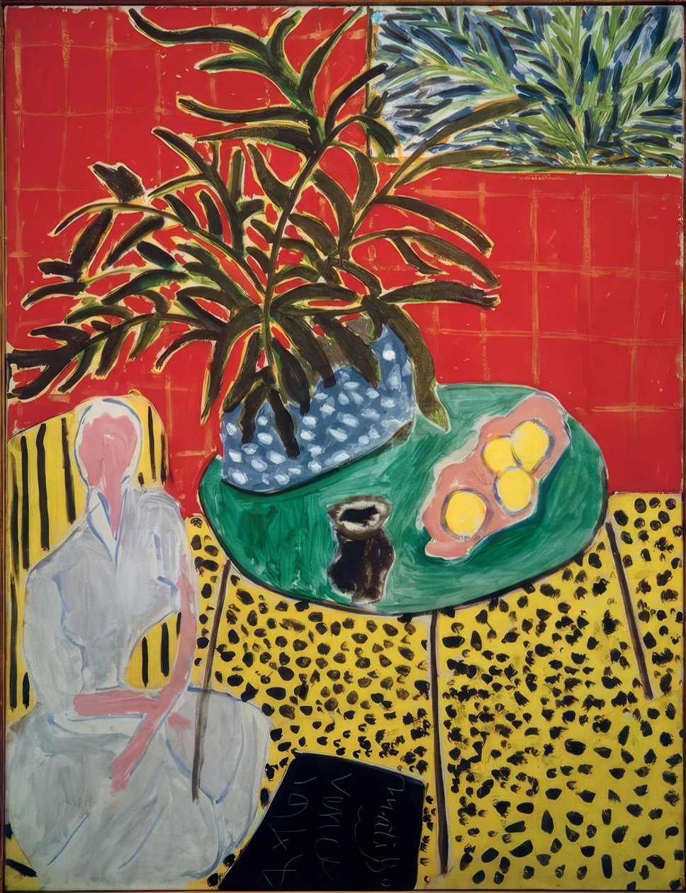 Interieur met zwarte varen door Henri Matisse