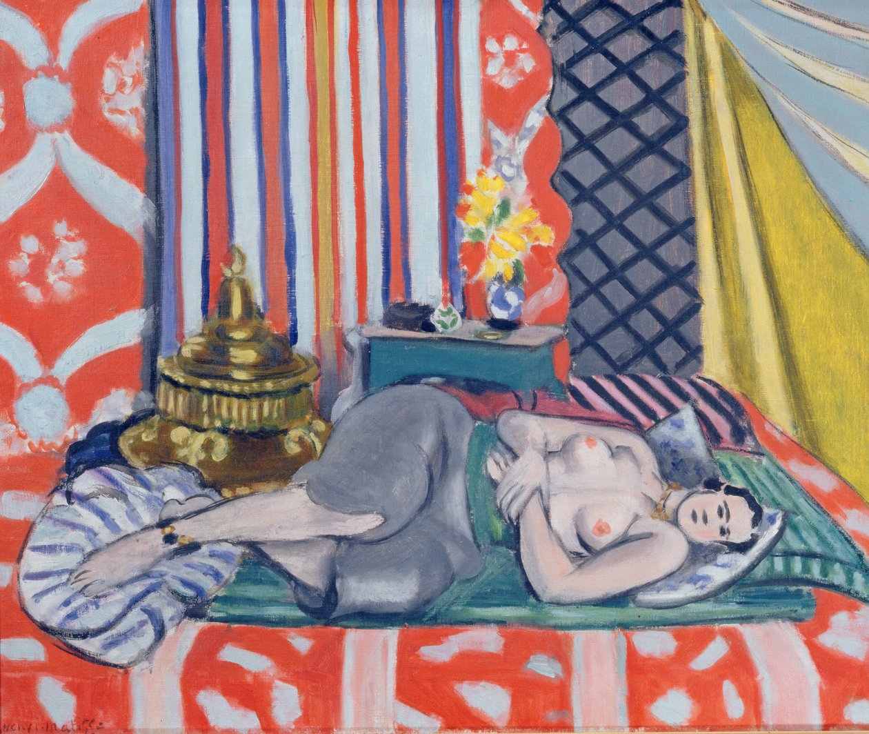 Odalisque in grijze broek door Henri Matisse