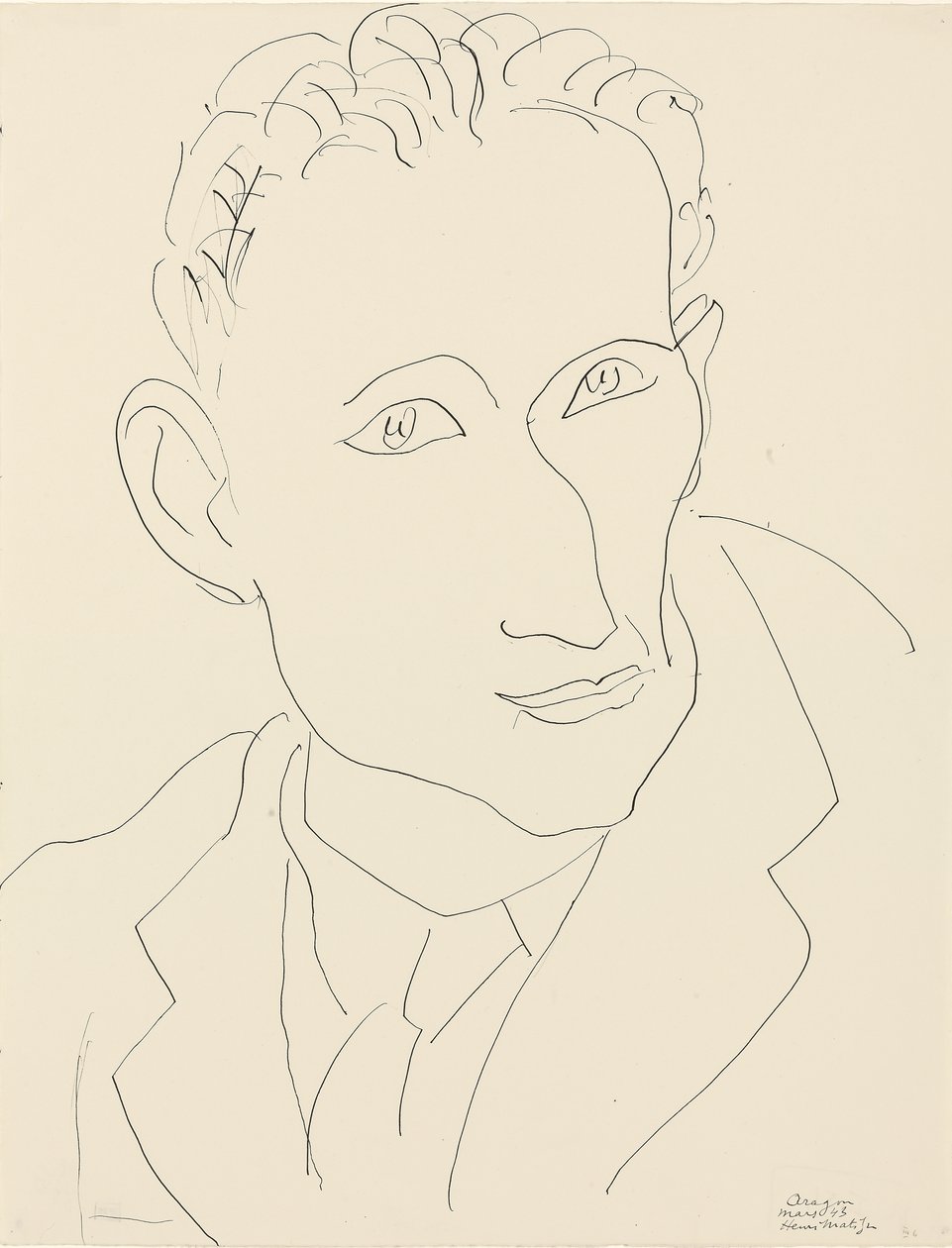 Portret van Louis Aragon door Henri Matisse