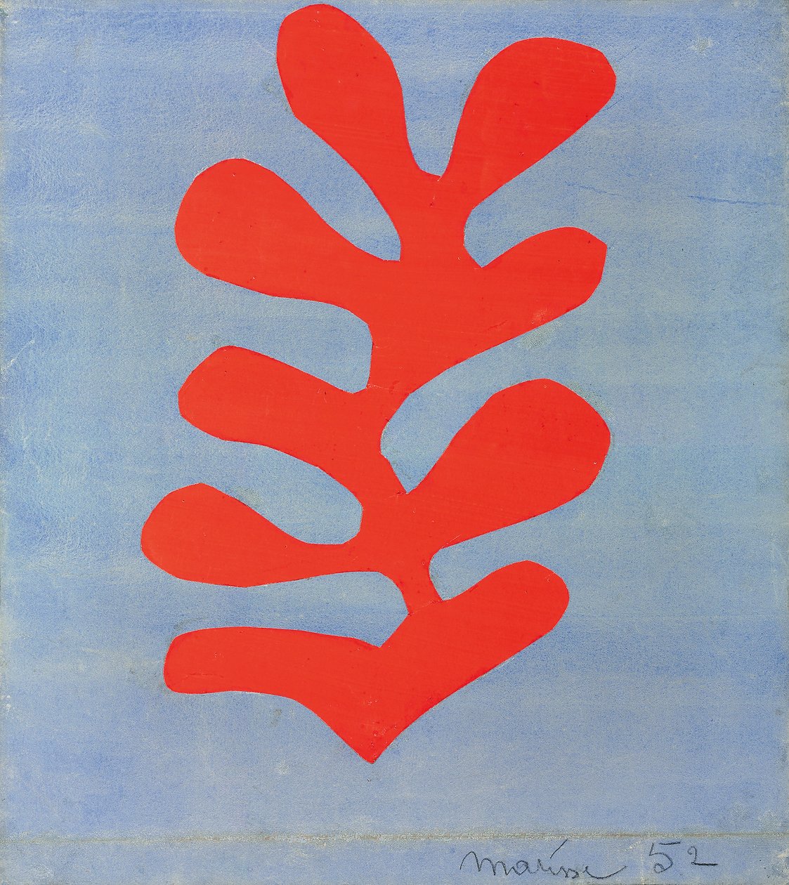Rode algen op hemelsblauwe achtergrond door Henri Matisse