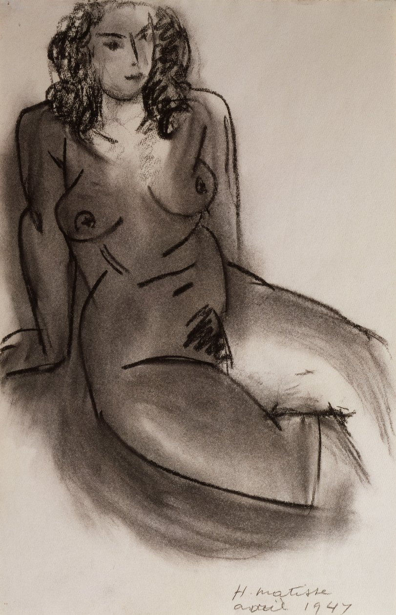 Zittende naakte vrouw door Henri Matisse