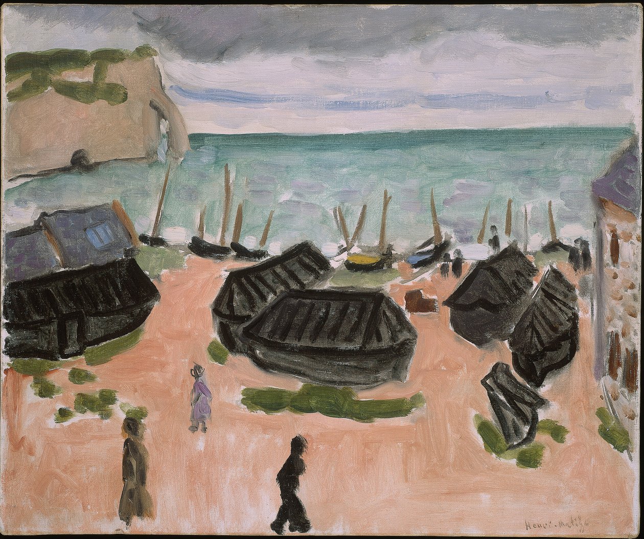 De boothutten in Etretat door Henri Matisse