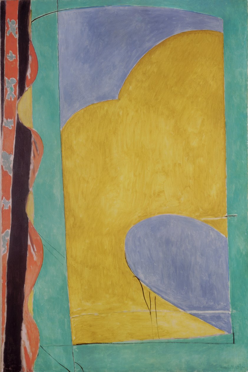Het gele gordijn, ca. 1915 (olieverf op doek) door Henri Matisse