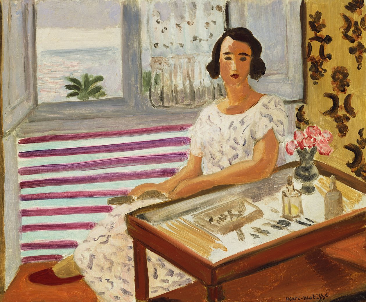 Vrouw aan haar kaptafel door Henri Matisse