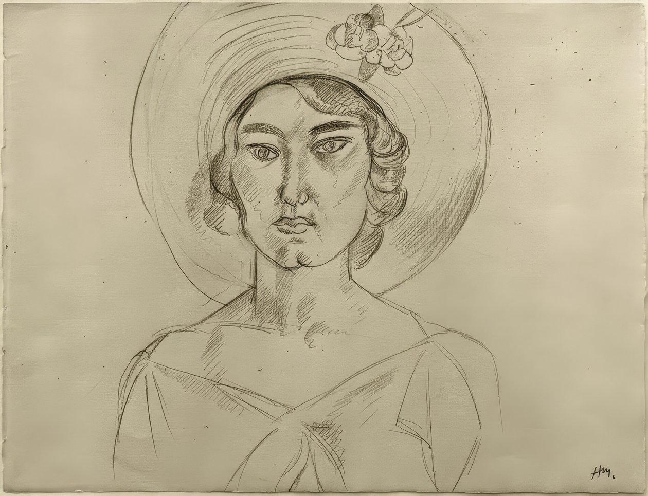 Vrouw met hoed door Henri Matisse