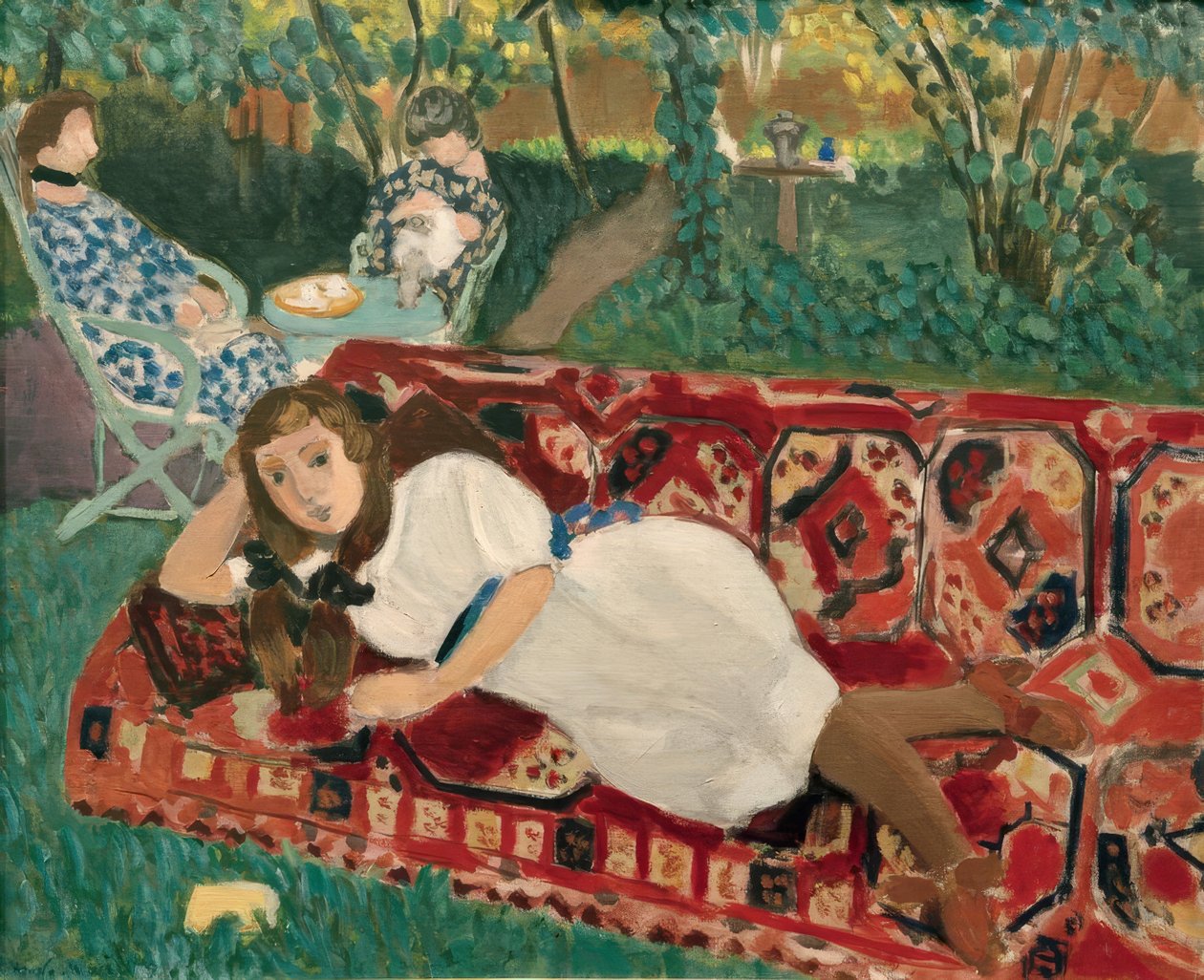 Jonge meisjes in de tuin door Henri Matisse