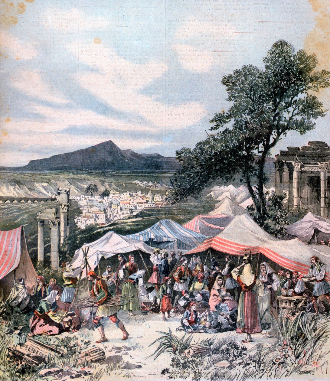 Aardbeving in Thebe, 1893 door Henri Meyer