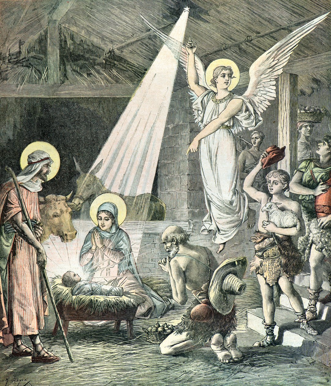 Geboorte in Bethlehem door Henri Meyer