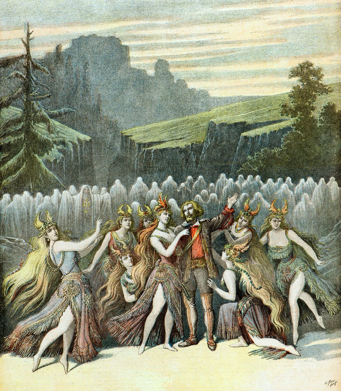 Weergave van de komische opera 