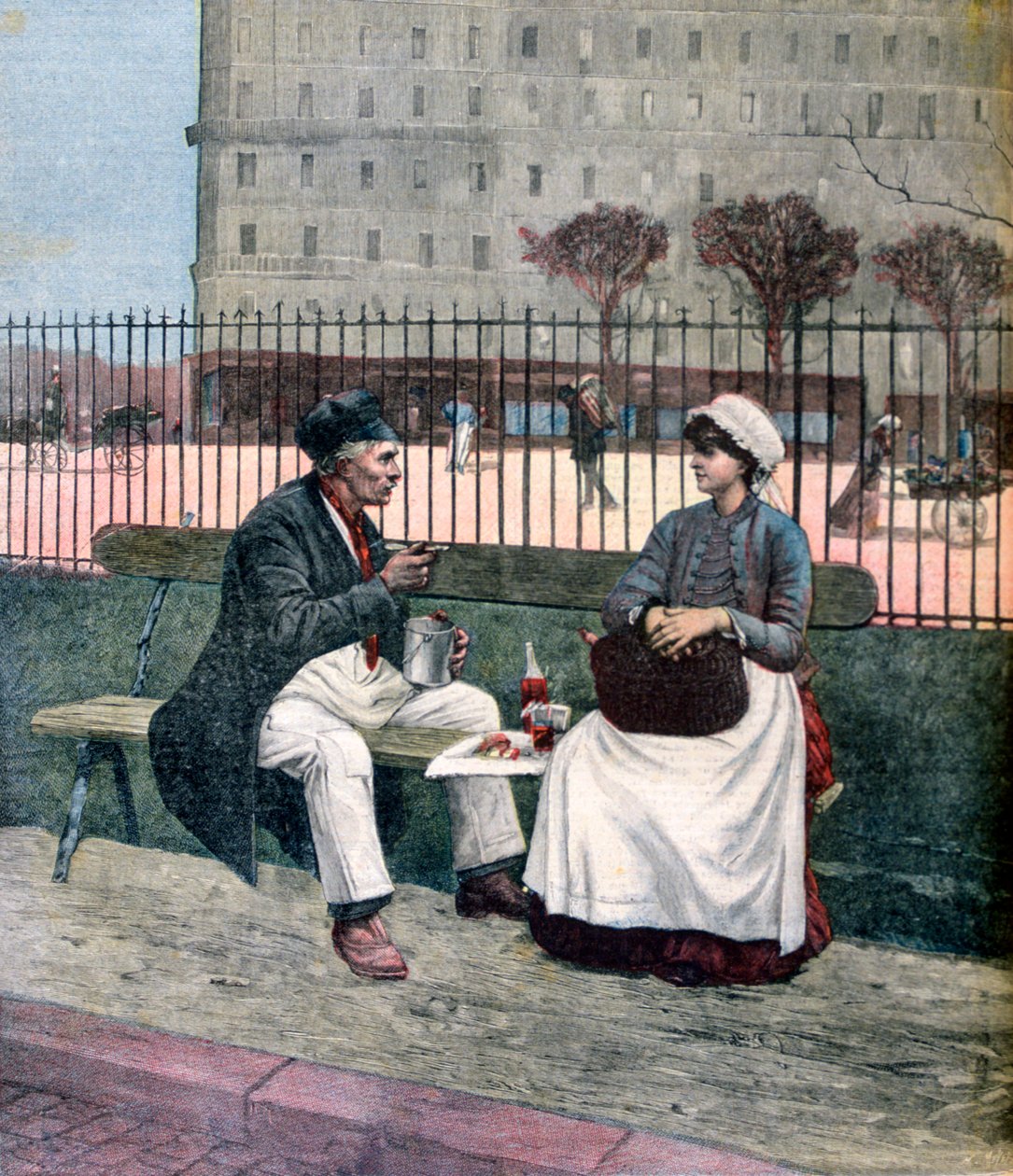 De Lunch van de Arbeiders, 1891 door Henri Meyer